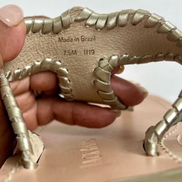 Jack Rogers Gold Leather Women's Sandals - Picture 5 of 7